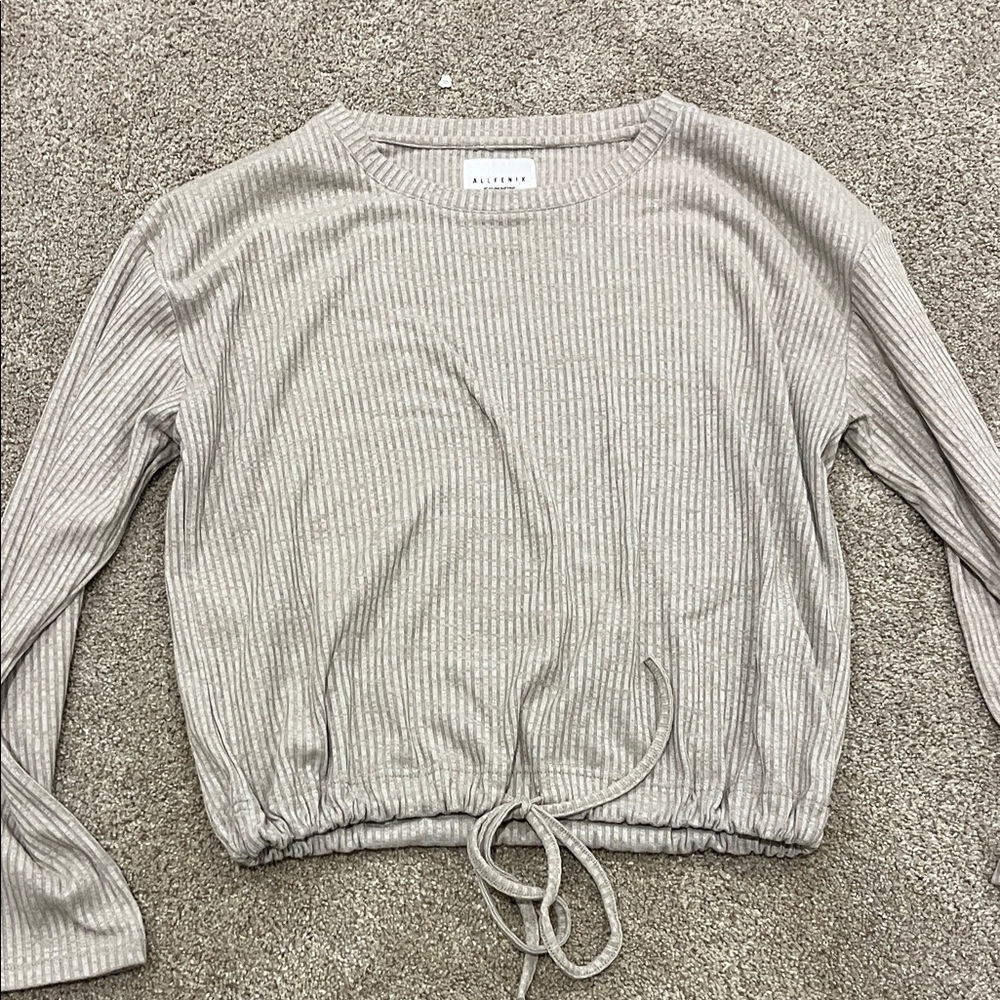 Altar'd State Beige Long Sleeve Top